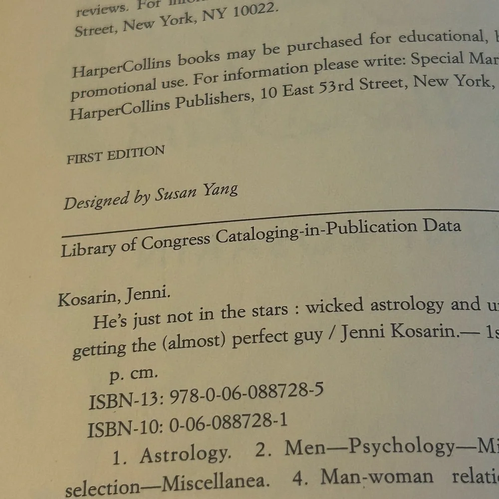 Wicked Astrology He’s Just Not In The Stars Jenni Kosarin First Edition